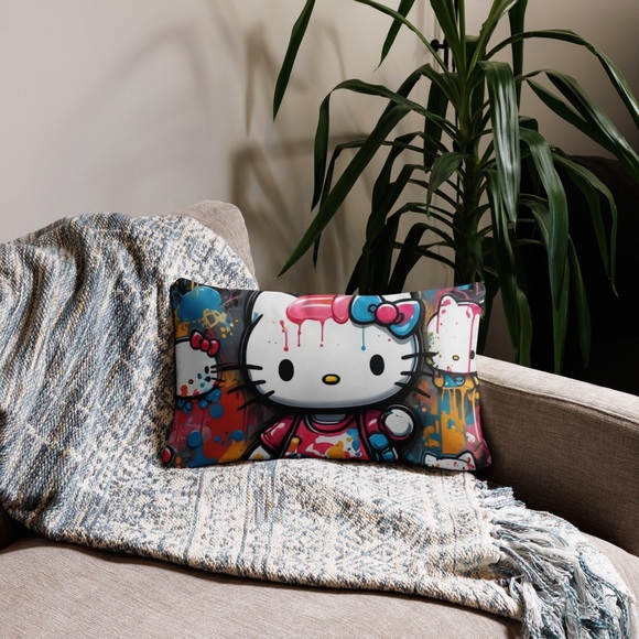 Hello Kitty Graffiti Pillow NWT - Picture 5 of 11